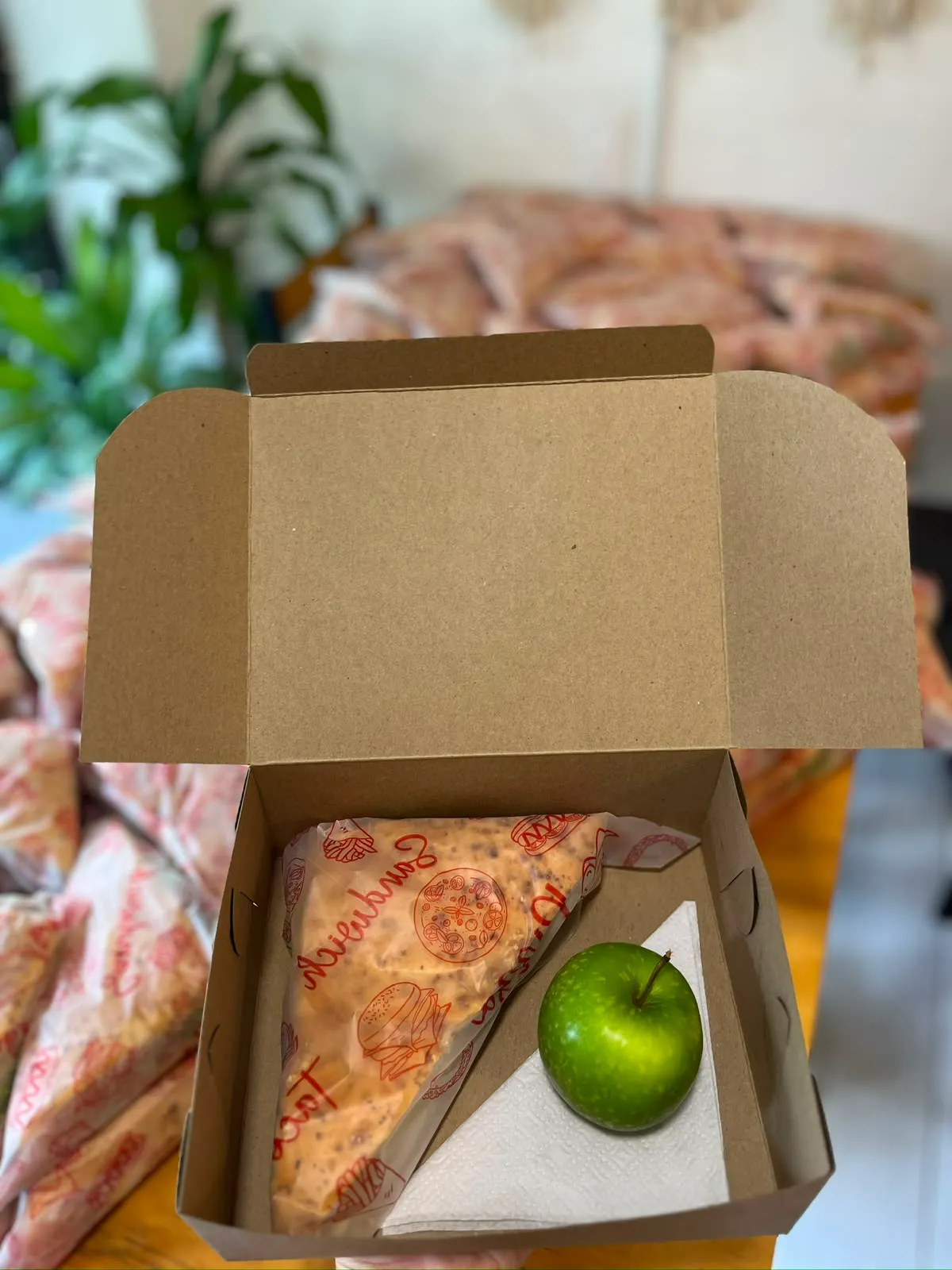 Sánduche servilleta de jamones y vegetales