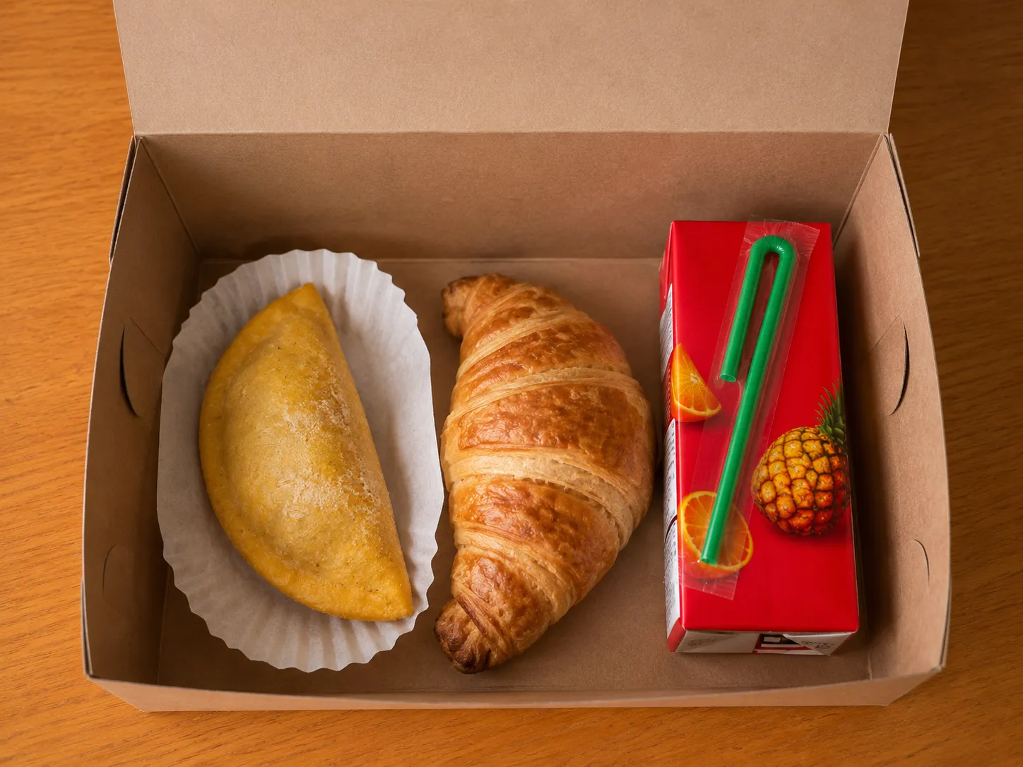 Croissant de queso y empanada